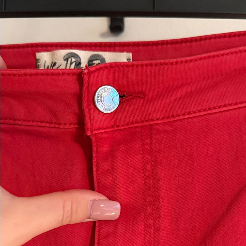 Free People Red Super Flared Pants Size 28 - Picture 5 of 10